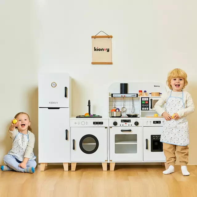 ست آشپزخانه اسباب بازی چوبی کودک مدل 8002 cabinet modern wooden