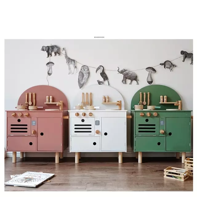 آشپزخانه یک تکه چوبی کودک روستیک مدل 5005 cabinet Rustic wooden