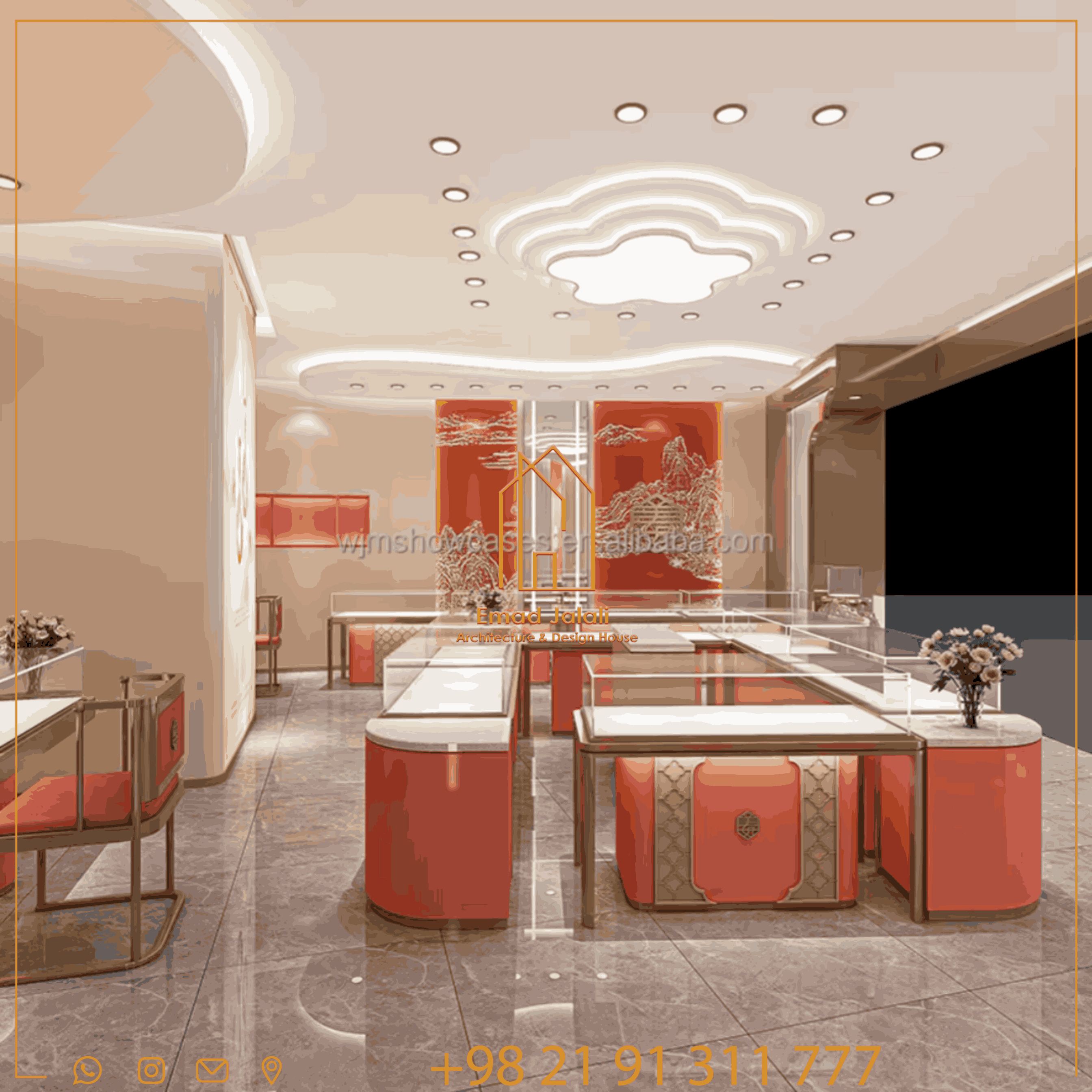 طراحی لاکچری فروشگاه جواهر