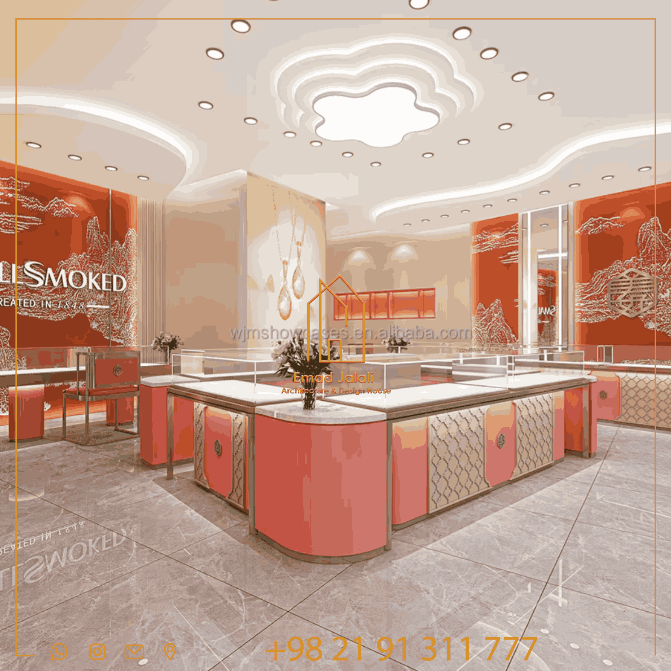 طراحی لاکچری فروشگاه جواهر