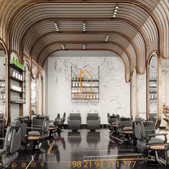 مبلمان سالن آرایش مشکی مدرن و فوق‌العاده لوکس