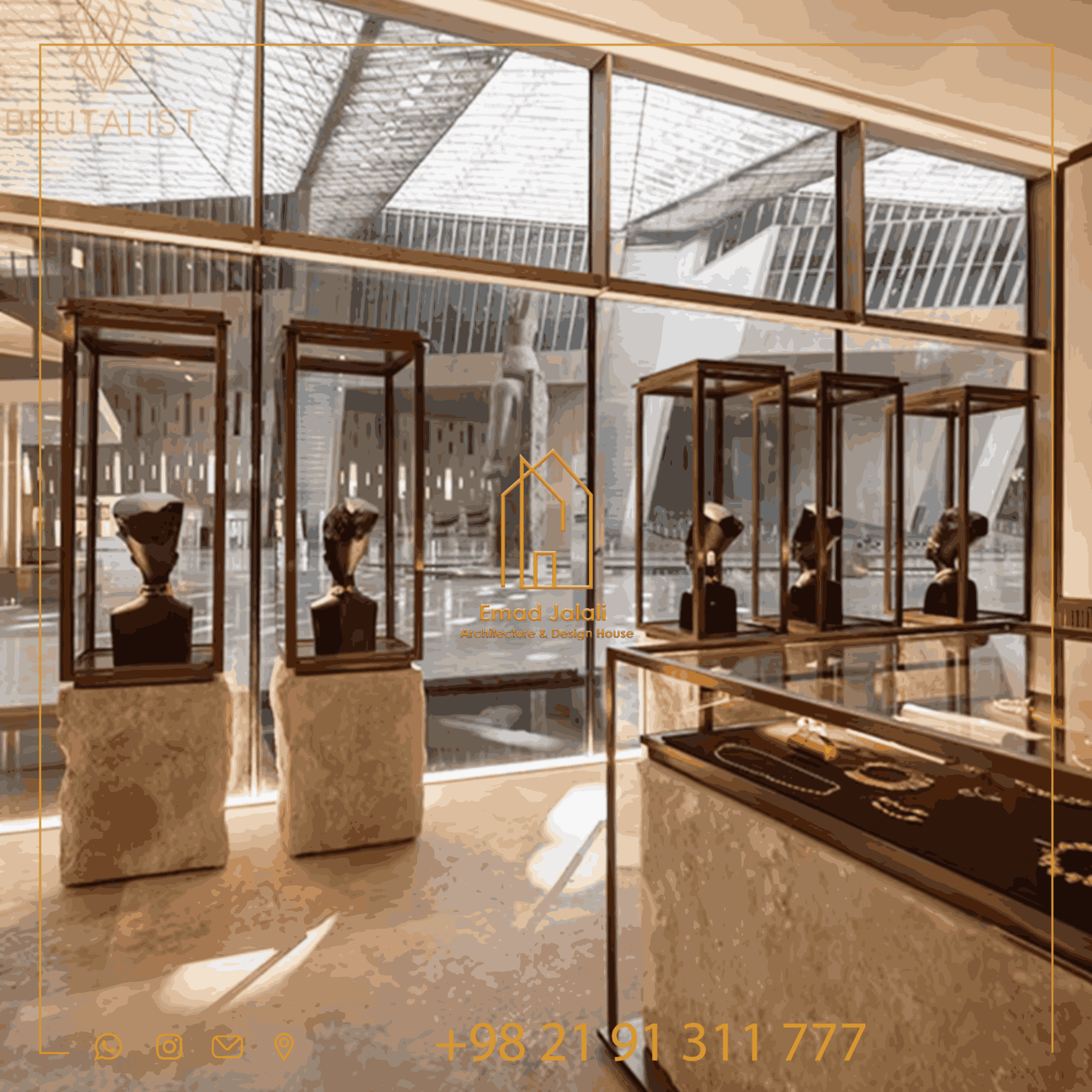 مبلمان ویترین فروشگاه جواهرات شیک