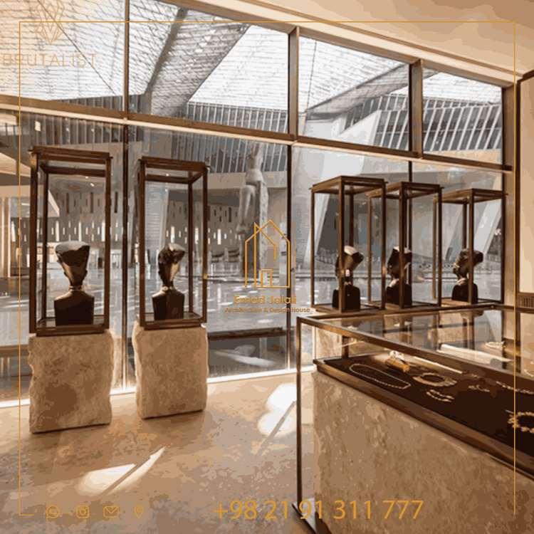 مبلمان ویترین فروشگاه جواهرات شیک