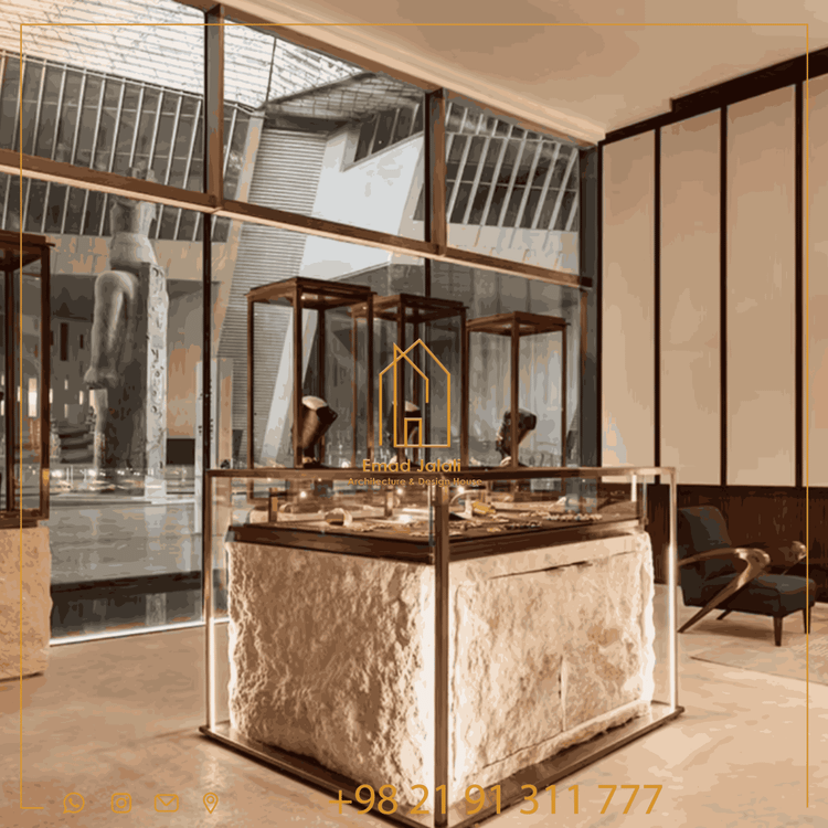 مبلمان ویترین فروشگاه جواهرات شیک