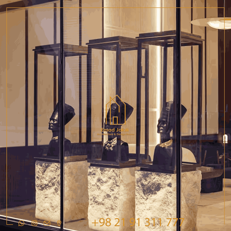 مبلمان ویترین فروشگاه جواهرات شیک