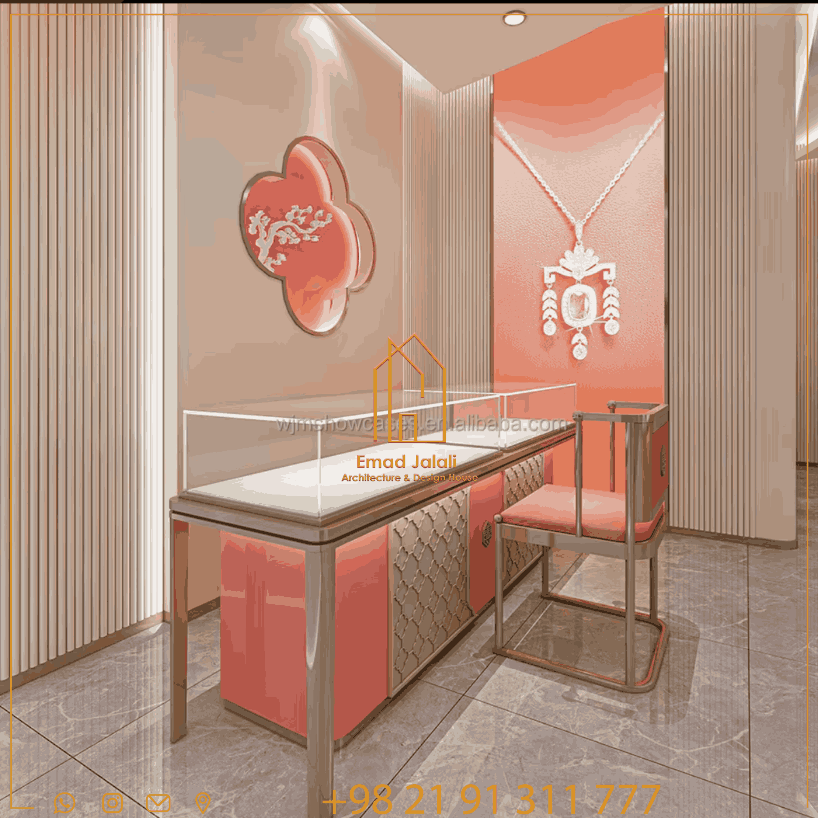 طراحی لاکچری فروشگاه جواهر