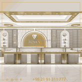 ویترین شیشهای لوکس و مدرن برای فروشگاههای طلا و جواهرات