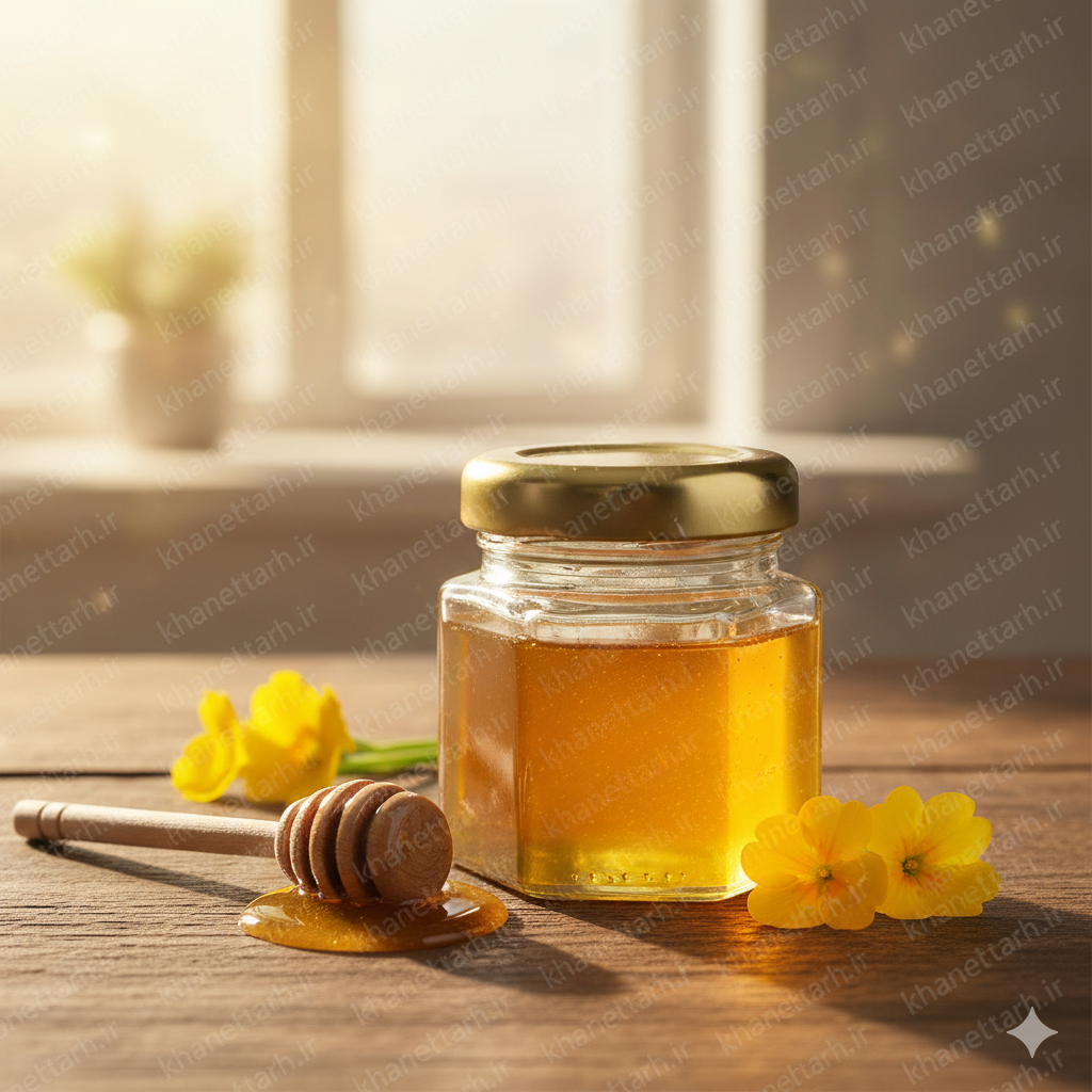 جار زعفران شش گوش شیشه ای | درب فلزی | 294 عددی